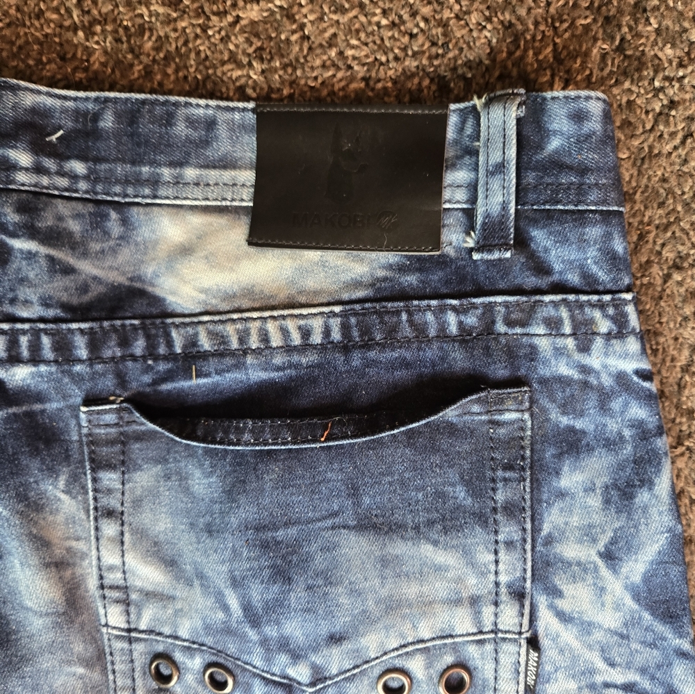 HOST PICK🎉🎊MAKOBI MK never worn distressed designer mens jeans 👖 sz36x34 - Picture 7 of 13